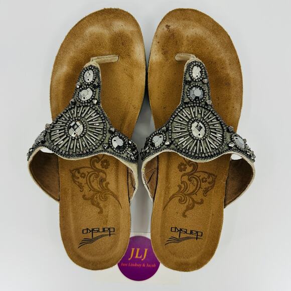 Dansko Women's Pamela Beaded Leather Thong Sandals 1555201600 Size 37/ 6.5-7 US - Picture 9 of 12